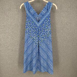 Oscar de la Renta Pink Label Short Nightgown Size M Blue White Geo Straps NEW